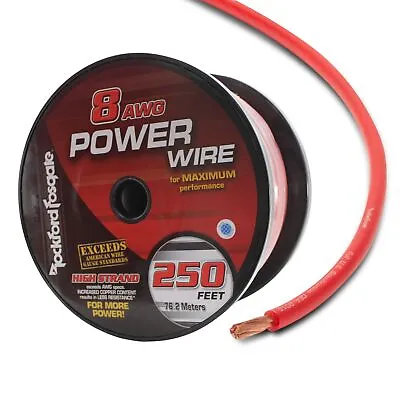 Rockford Fosgate 8 AWG 100% Oxygen Free Copper Power/Ground Wire Red Lot • $9.36