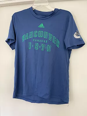 Adidas NHL Vancouver Canucks EST 1970 Men Tee Blue EK3915 • $15.30