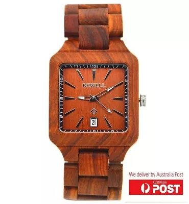 Men's Watch Red Sandalwood Wood Case And Band. • $73.95