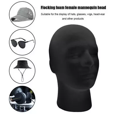 Black Male Foam Mannequin Head Model Hat Wig Glasses Display Stand Rack • $11.03