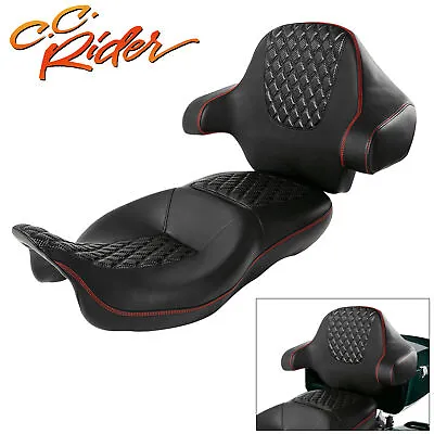 C.C. RIDER Two-Up Seat & Backrest Fit For Harley King Tour Pack Road King 14-23 • $439.99