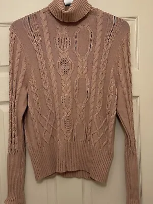M&S Pink Polo Neck Jumper Size 14 • £6