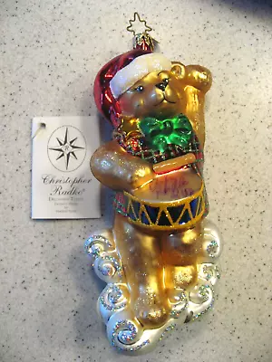 Radko Drummin' Teddy Glass Ornament - Marshall Fields Walnut Room Excl SIGNED!! • $90