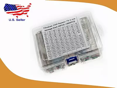   2600pcs 130 Values 1/4W 1% Metal Film Resistor Kit - Fast Ship. With Tracking • $24.95