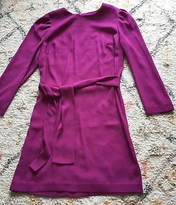 M&S Collection Ladies New Magenta Plain Dress Size 14 Bnwt • £22