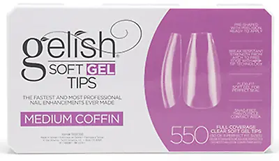 Gelish - Full Cover Soft Gel Tips - Medium Coffin 550pc • $47.21