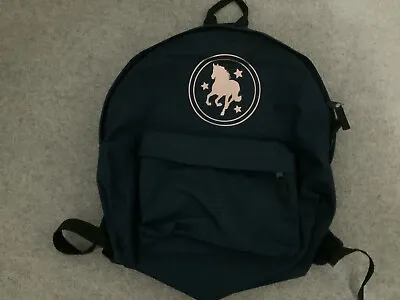 Girls Navy Blue Horse Backpack Rucksack  • £8.99