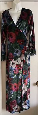 Zara Velvet Kimono Wrap Dress Size S  Floral Boho Tie Waist • $20