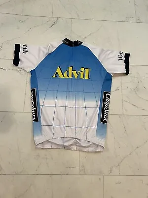 Verge Sport Mens Advil Half Zip Bike Jersey Rare M White Blue  • $70