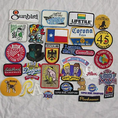 Vintage Lot Of 30 Patches Patch Sports Cars Cartoons Advertising Military UNUSED • $10.50