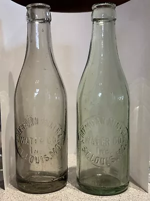 2 1910-20 American Mineral Water Co Inc Soda Bottles St Louis Crown Top Embossed • $49.99
