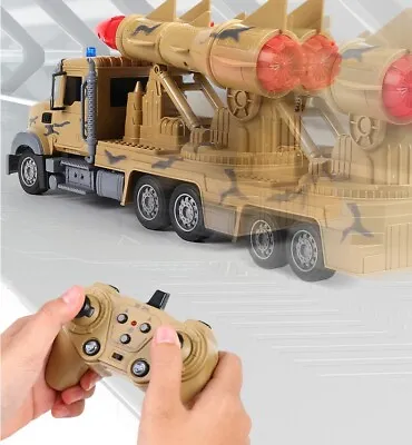 RC Army Truck With Missile Manual Launcher RC Truck Model For Kids Toy Gift • $59.99