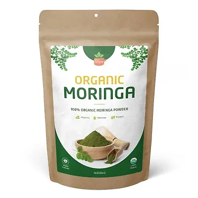 Organic Moringa Powder (Moringa Oleifera) -USDA Organic Moringa Leaf Powder-16Oz • $15.98