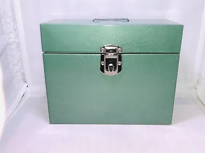 $25.50 • Buy Vintage Excelsior Metal Security File Locking Box Stamford Conn. USA Green