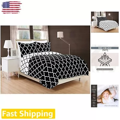 Versatile Quatrefoil Pattern Comforter Set - Durable Microfiber For Cozy Nights • $79.99