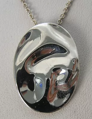 Sterling Oval Elsa Peretti Tiffany Abstract Zodiac Leo Pendant Necklace 28 Chain • $159.99
