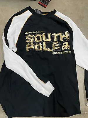 South Pole Authentic Collection Long Sleeve Thermal Shirt NWT Black W/ White XL • $39.99