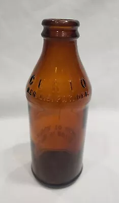 Vintage Certo Amber Glass Bottle With 1/2 Cup Embossed Line Upside Down Bottle • $6