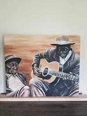 Original Large 3ft Mississippi Delta Blues Painting Folk Art Blues Music • $649