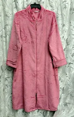 £32.01 • Buy Pink Textured Chenille Soft Zip-front Nightgown Robe W/pockets~s~small~4-6~new