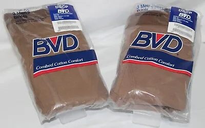 Vtg BVD Briefs Underwear Mens 32 Brown 2 Packs (6 Pair) 90s Military MADE IN USA • $44