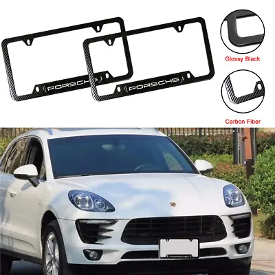 Carbon Fiber Gloss License Plate Frame For Porsche Aluminum Alloy US Tag Holder • $19.90