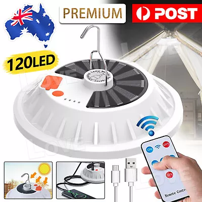 $16.95 • Buy Rechargeable 120 LED Solar Camping Light USB Outdoor Tent Lantern Lamp W/Remote