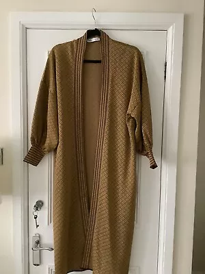 ZARA GOLD  RARE SPECIAL EDITION JACQUARD COAT KNIT CARDIGAN KIMONO Size S • $36.98