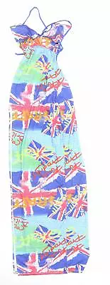 Roma Hollywood Womens Multicoloured Geometric Nylon Maxi Size S V-Neck Tie - Lac • £5.25