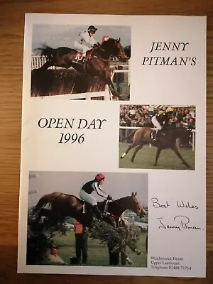 Jenny Pitman Open Day 1996 Horse Racing Memorabilia Signed Brochure • £10