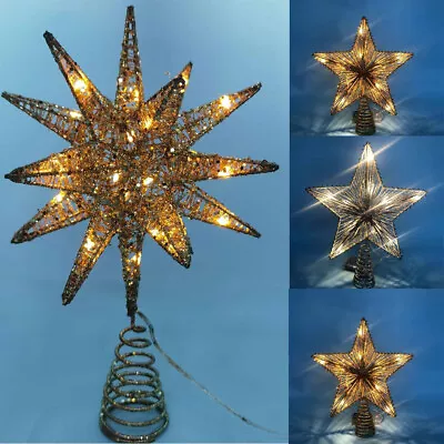 30cm Christmas Tree Topper LED Light Up Star Tree Xmas Ornament Home Party Decor • $15.95