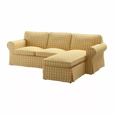 Ikea Ektorp Cover For 3-Seat Sofa With Chaise Longue Skaftarp Yellow 003.398.31 • £140