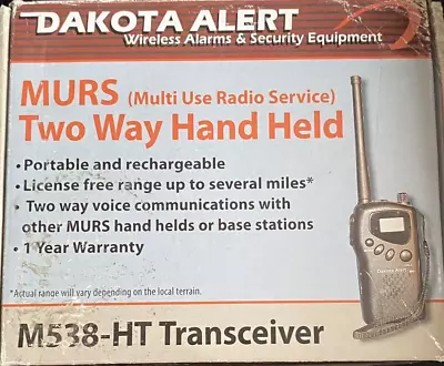 Dakota Alert MURS Wireless 2-Way Handheld Radio (M538-HT) • $19.99