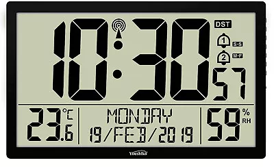 Jumbo XXXL LCD Radio Controlled MSF Digital Wall Clock ( UK & Ireland Version ) • £69.99