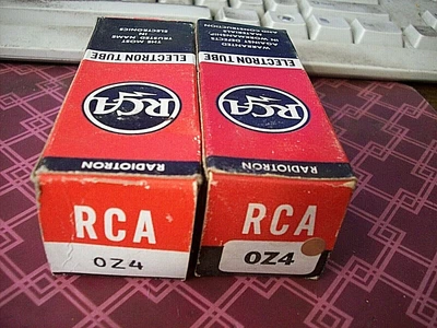 $19 • Buy Vacuum Tube PAIR [2] RCA 0Z4 METAL CASE - NEW OLD STOCK--shelf--G
