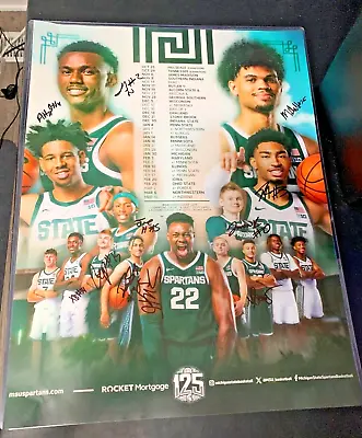 SIGNED AUTOGRAPHED 2023-24  Michigan State Spartans Basketball Schedule Poster! • $274.99