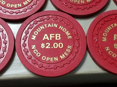 (1) Mountain Home Afb $2 Nco Open Mess Casino Chip Trade Token Idaho Military  • $9.99