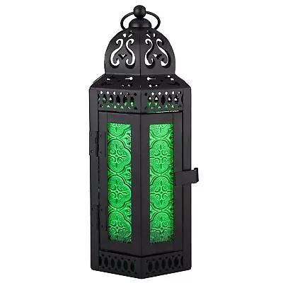 Black Vintage Decorative Candle Lantern Moroccan Style Hanging Lantern Meta... • $36.33