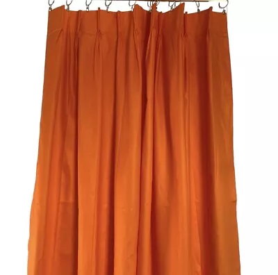 Vintage 70's Bright Orange Pinch Pleat Curtains (4 Panels) • $100