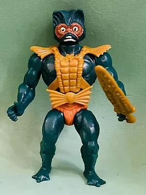 Vtg 1981 Masters Of The Universe Mer-Man Action Figure Complete W Sword Vest • $24.99