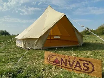 4m 5m 6m 7m & 8m Cotton Canvas Bell Tent Glamping Tipi Yurt ZIG Groundsheet • £395