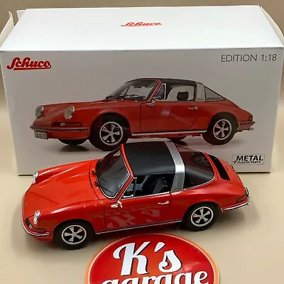 Schuco 1/18 Porsche 911 S 2.4 Targa 1973 Orange Red Diecast 450039200 • $168