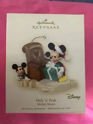 £10.89 • Buy Hallmark Keepsake Ornament 2007 Hide N Peek Mickey Mouse Chair Presents EUC