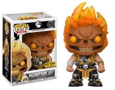 Funko Pop! Mortal Kombat - Scorpion (Flaming Skull) Hot Topic  #255 Box Not Mint • $23.50