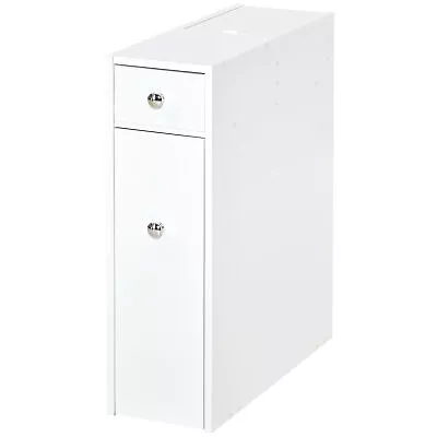 £34.99 • Buy HOMCOM Slim Floor Cabinet Narrow Wooden Storage With Drawers Bathroom White