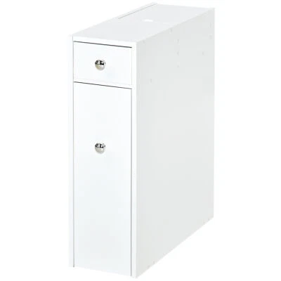 £34.99 • Buy HOMCOM Slim Floor Cabinet Narrow Wooden Storage With Drawers Bathroom White