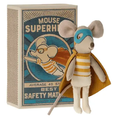 Maileg Super Hero Little Brother Mouse Box Adorable Playmate Imaginative Fun • $77