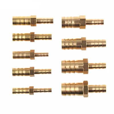 £3.82 • Buy Metal Hose Joiner Barbed Brass Connector Reducer Fitting Air Fuel Water Oil Pipe