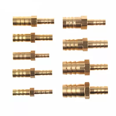 £3.82 • Buy Metal Hose Joiner Barbed Brass Connector Reducer Fitting Air Fuel Water Oil Pipe