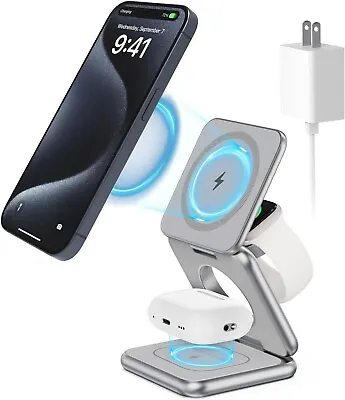 KUXIU X40 3-In-1 Foldable Magnetic Wireless IPhone IWatch Airpods Charger &Stand • £55.98